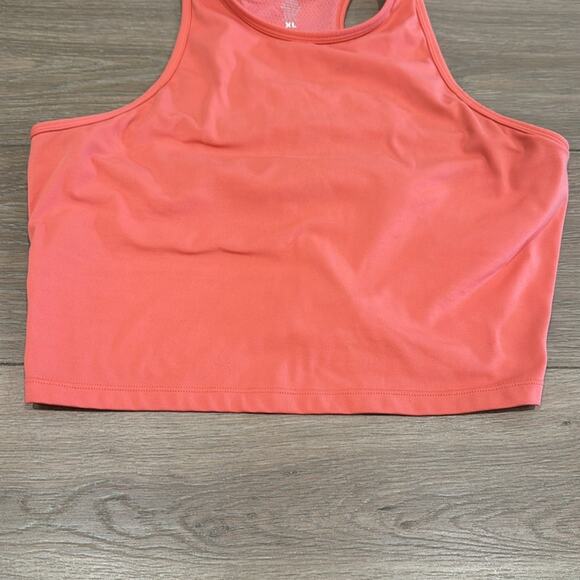 SENITA ATHLETICS Peach Pink Coral High Neck Built In Sports Bra Tank Top Size XL - Picture 4 of 10